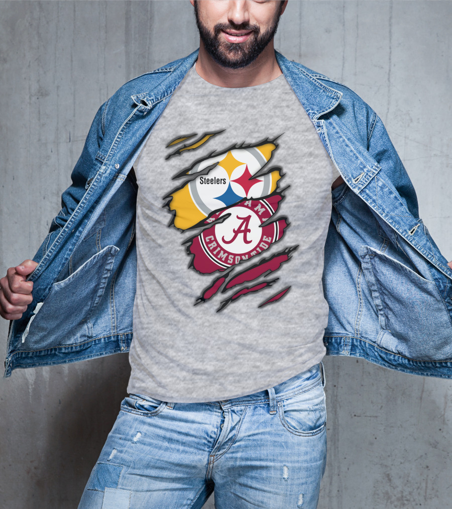 Steelers Alabama Crimson Tide Rip T-Shirt