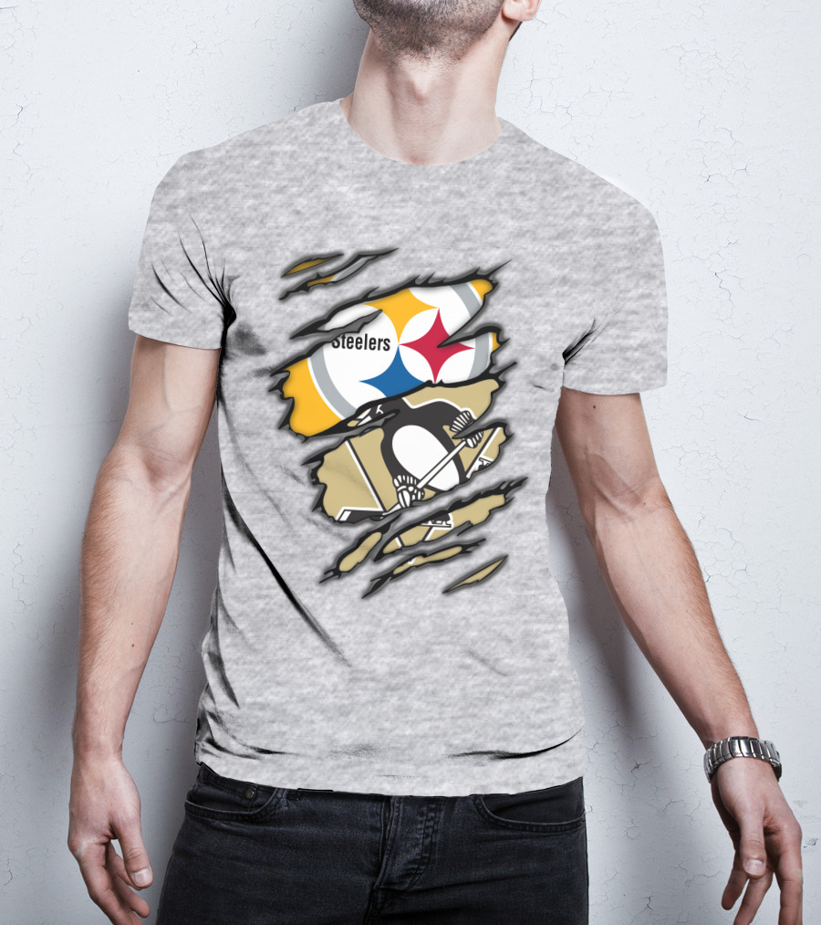 Steelers Penguins Ripped Claw T-Shirt
