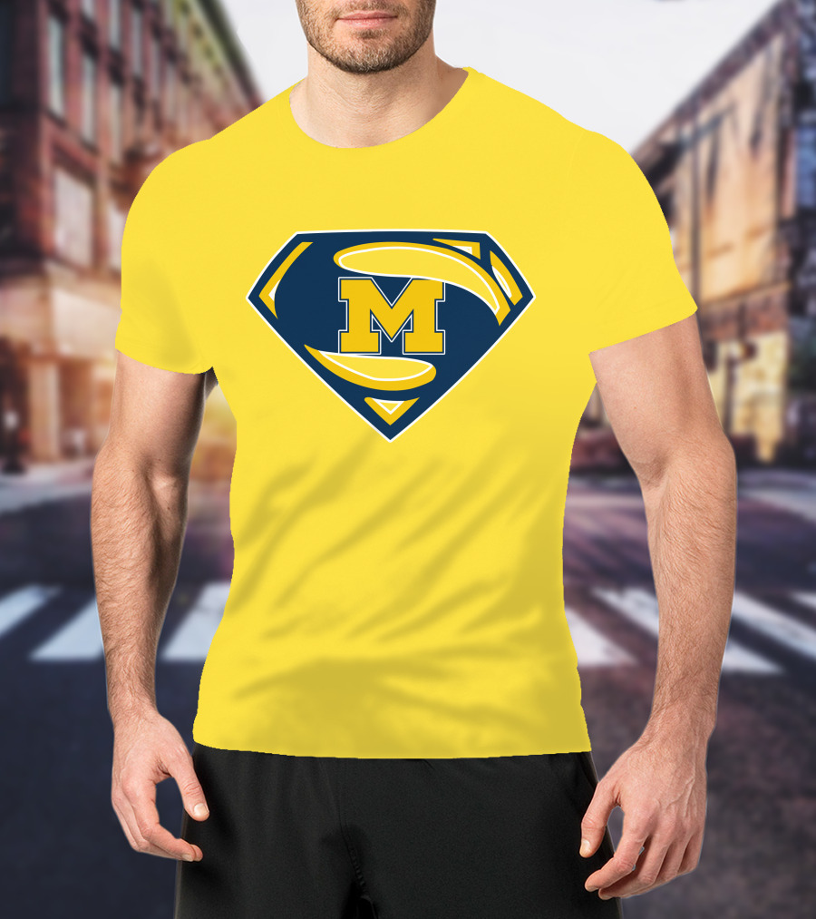 Michigan Wolverines Superman Logo Mashup T-Shirt