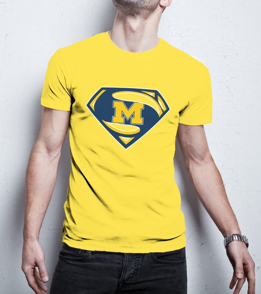 Michigan Wolverines Superman Logo Mashup T-Shirt
