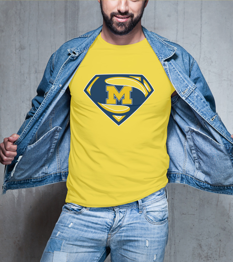 Michigan Wolverines Superman Logo Mashup T-Shirt