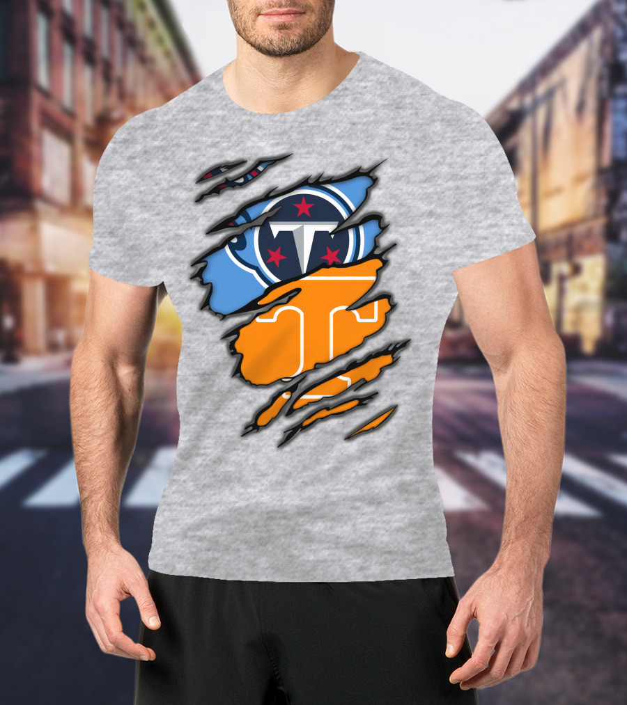 Tennessee Titans And Vols Logo Mashup T-Shirt
