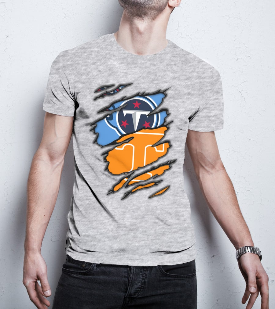Tennessee Titans And Vols Logo Mashup T-Shirt