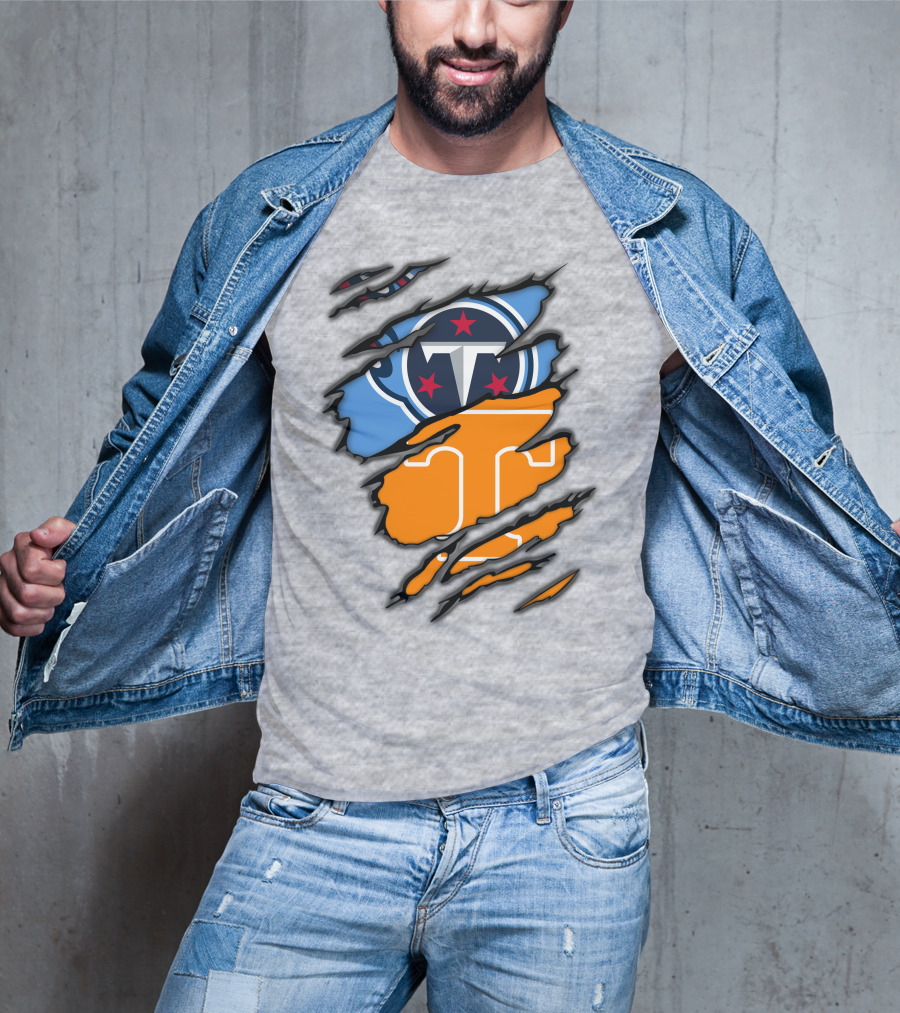 Tennessee Titans And Vols Logo Mashup T-Shirt