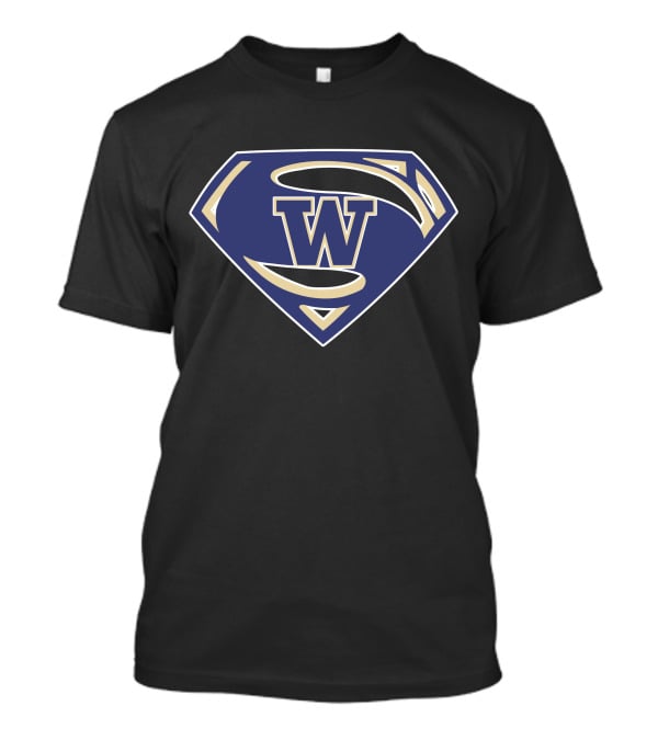 Superman W Huskies Logo With Iconic Shield T-Shirt