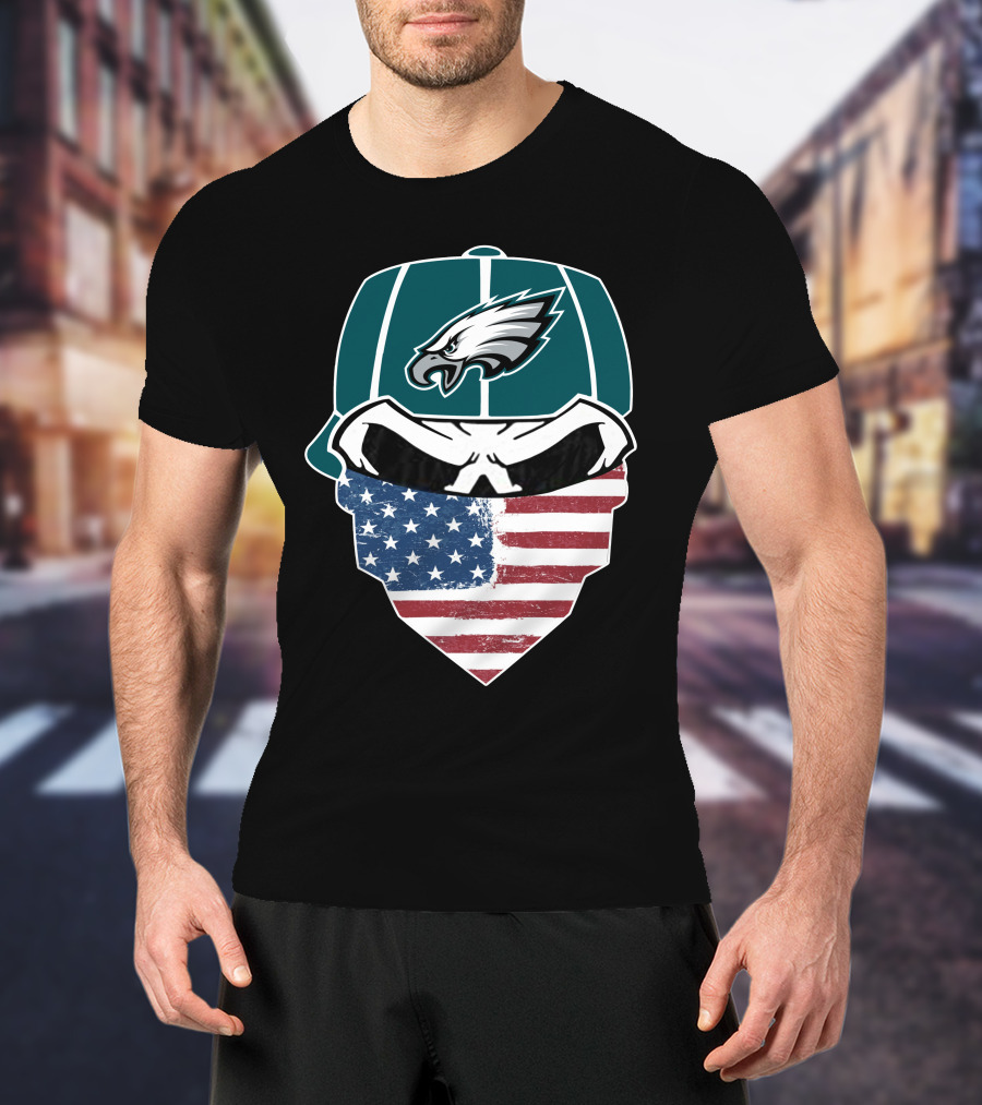 Eagles Skull American Flag Bandana T-Shirt