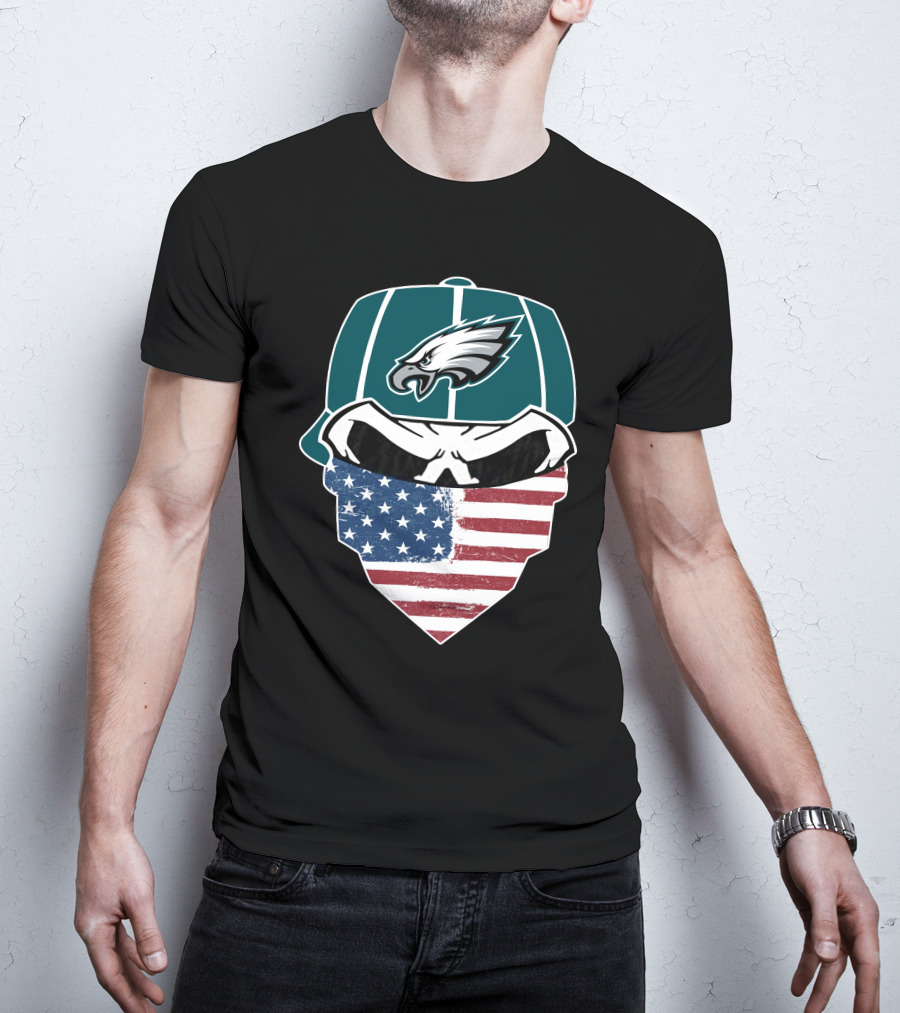 Eagles Skull American Flag Bandana T-Shirt