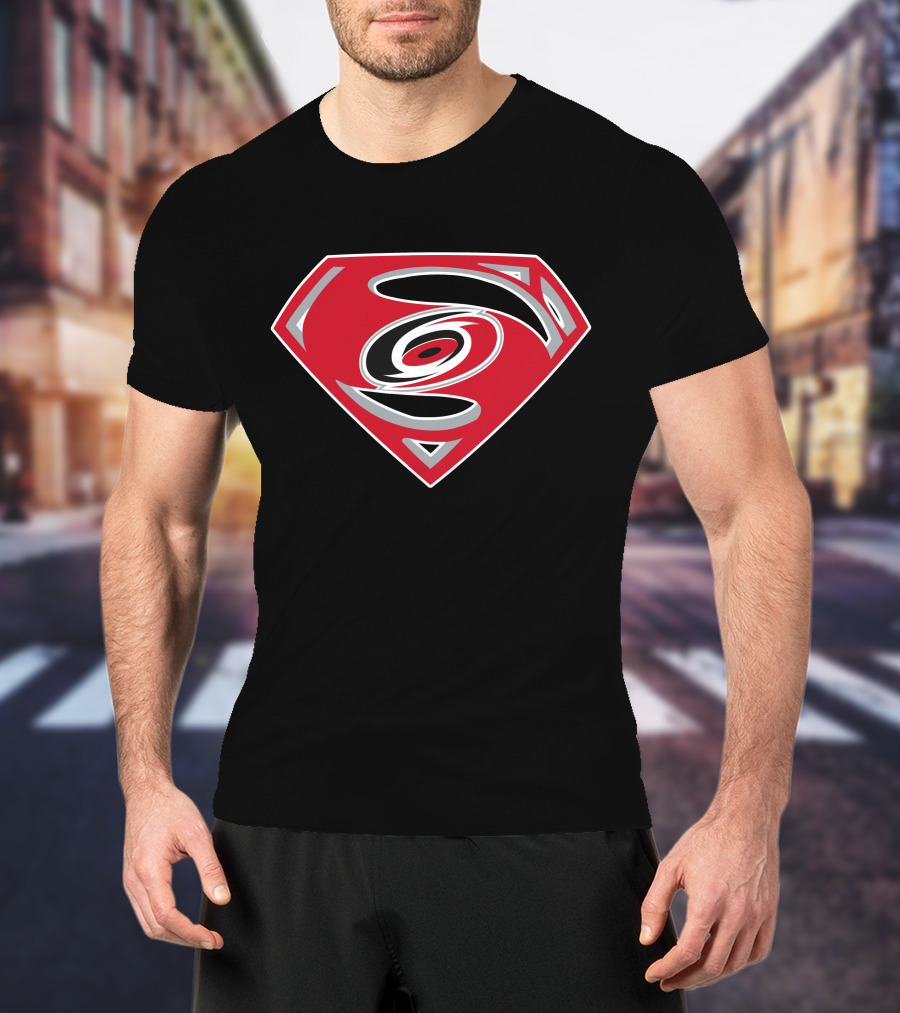 Carolina Hurricanes Superman Logo Fusion T-Shirt