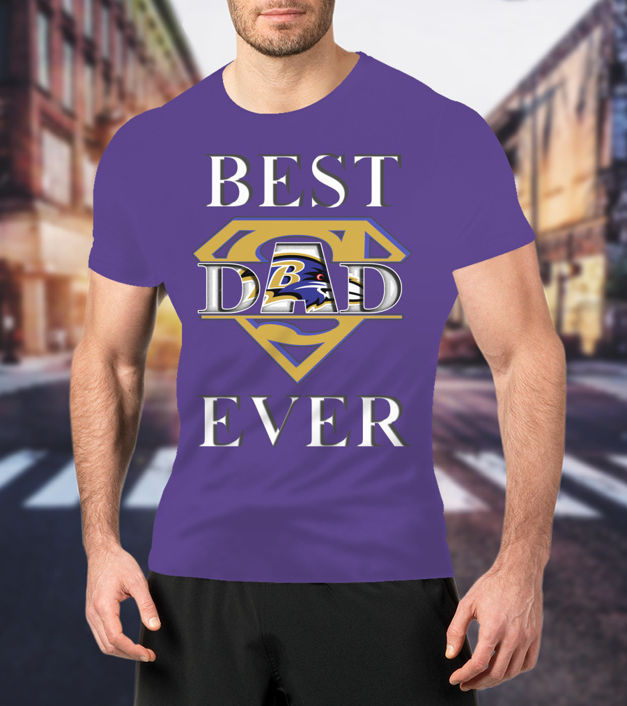 Best Dad Ever Ravens Superman T-Shirt