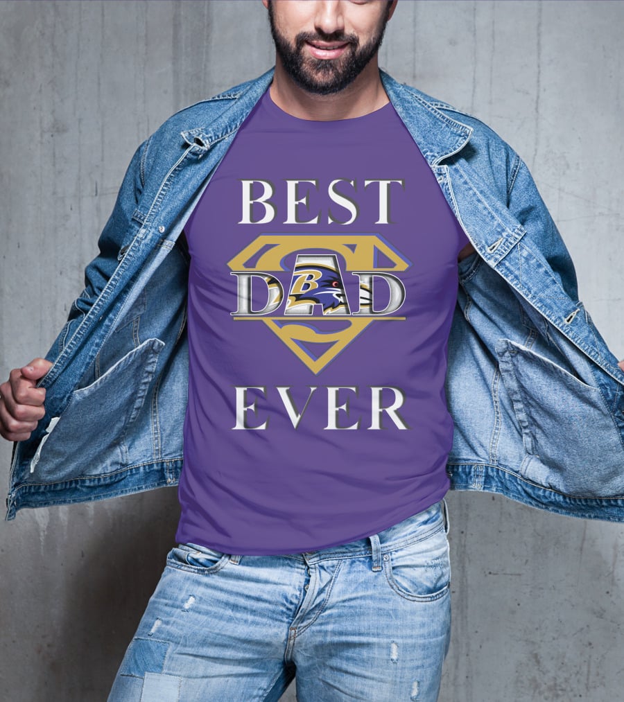 Best Dad Ever Ravens Superman T-Shirt