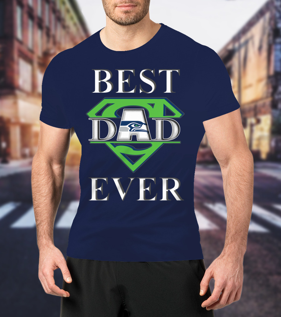 Seahawks Best Dad Ever Superhero T-Shirt