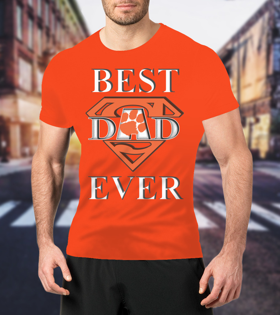 Best Dad Ever Clemson Tiger Paw Superman T-Shirt