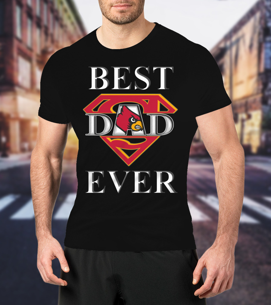 Best Dad Ever Louisville Cardinals Superman T-Shirt