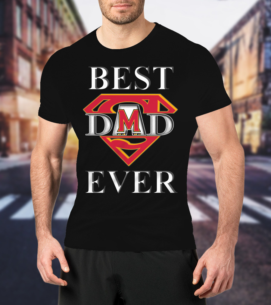 Maryland Terrapins Best Dad Ever Superman T-Shirt