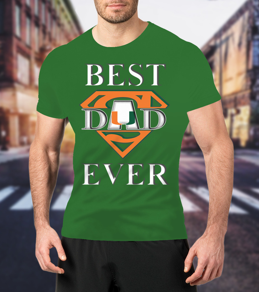 Best Dad Ever Miami Hurricanes Superman T-Shirt