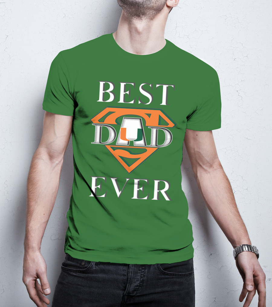 Best Dad Ever Miami Hurricanes Superman T-Shirt