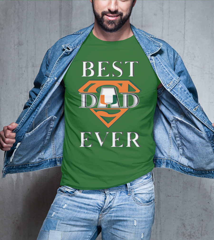Best Dad Ever Miami Hurricanes Superman T-Shirt
