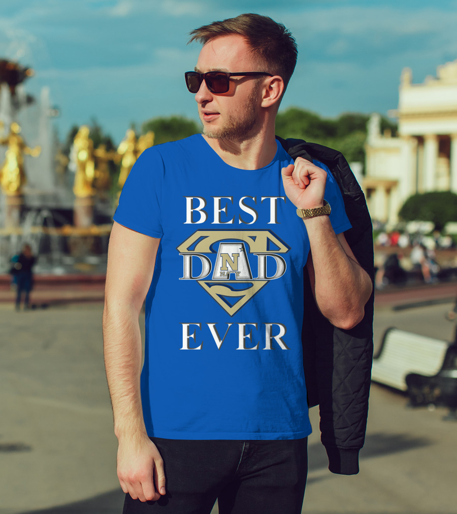 Navy Midshipmen Best Dad Ever Superman T-Shirt
