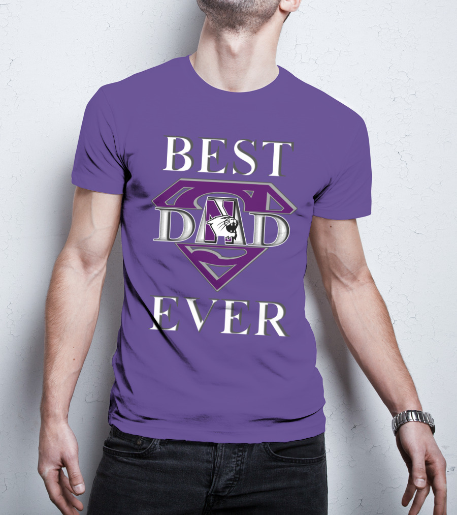 Northwestern Wildcats Best Dad Ever Superman T-Shirt