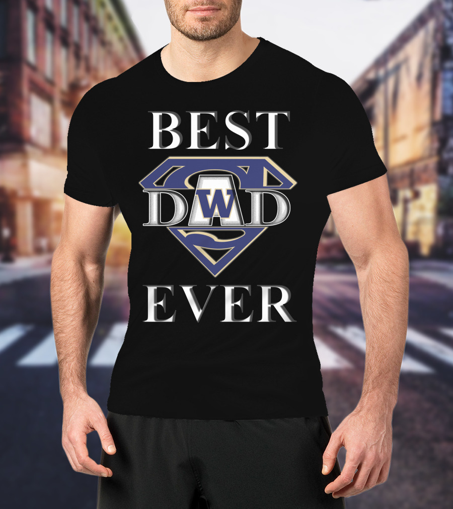 Best Dad Ever Washington Huskies Super Dad T-Shirt
