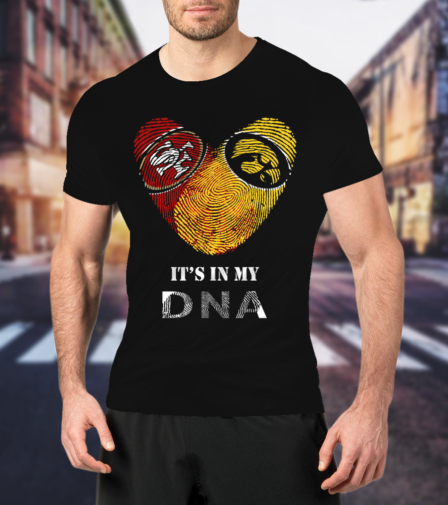49ers Iowa Hawkeyes Logos It's In My Dna T-Shirt