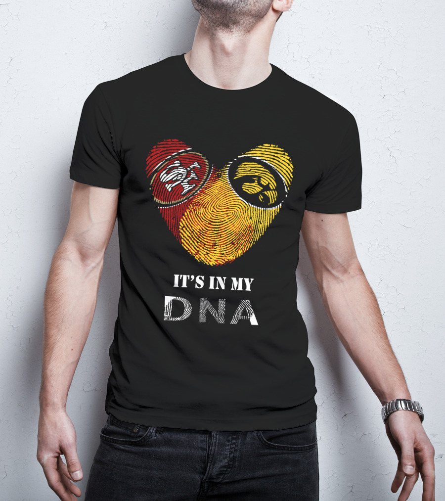 49ers Iowa Hawkeyes Logos It's In My Dna T-Shirt