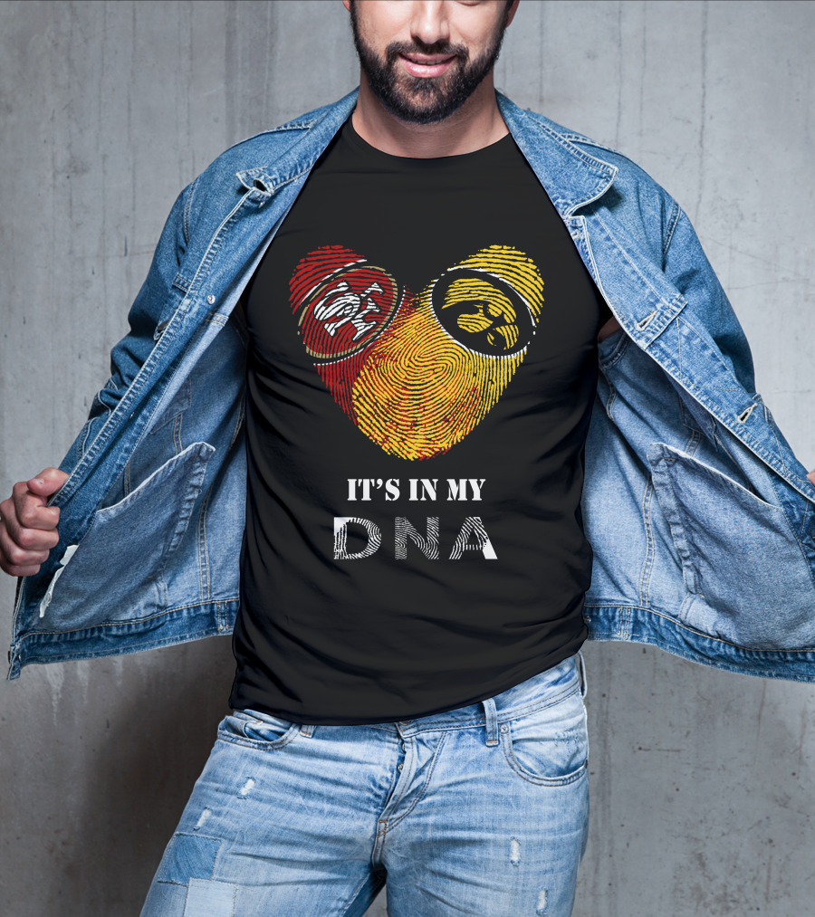 49ers Iowa Hawkeyes Logos It's In My Dna T-Shirt