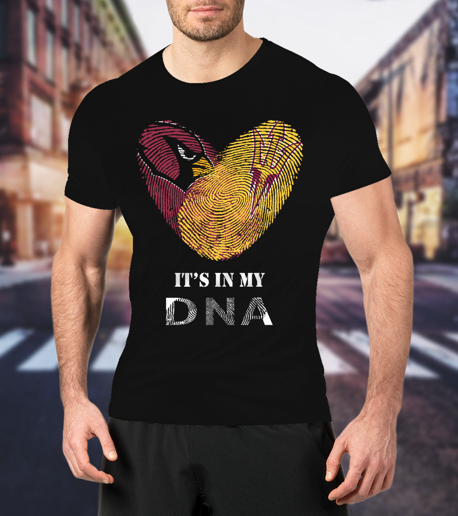 Cardinals Arizona State Sun Devils It's In My DNA Fingerprint Heart T-Shirt