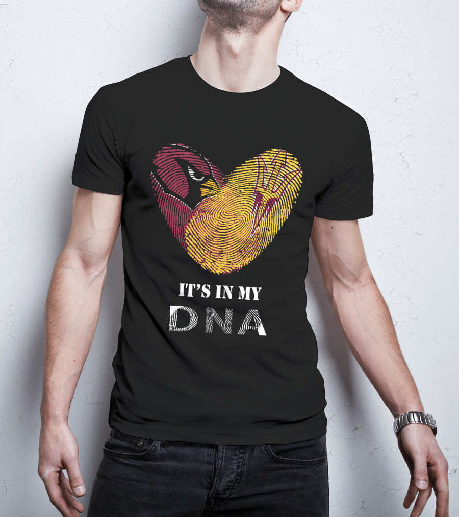 Cardinals Arizona State Sun Devils It's In My DNA Fingerprint Heart T-Shirt