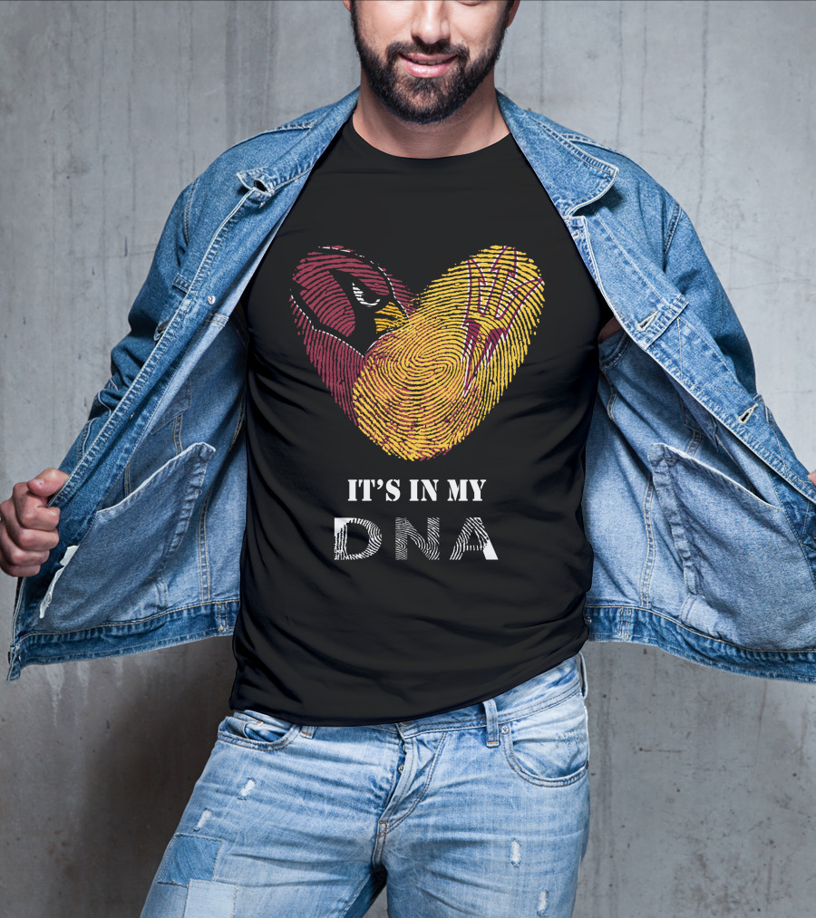 Cardinals Arizona State Sun Devils It's In My DNA Fingerprint Heart T-Shirt