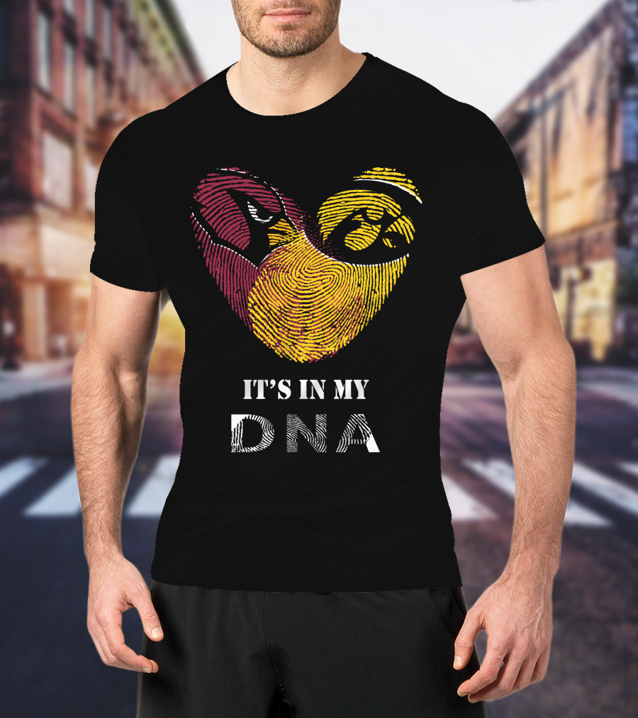 Cardinals Iowa Hawkeyes Heart It's In My Dna T-Shirt