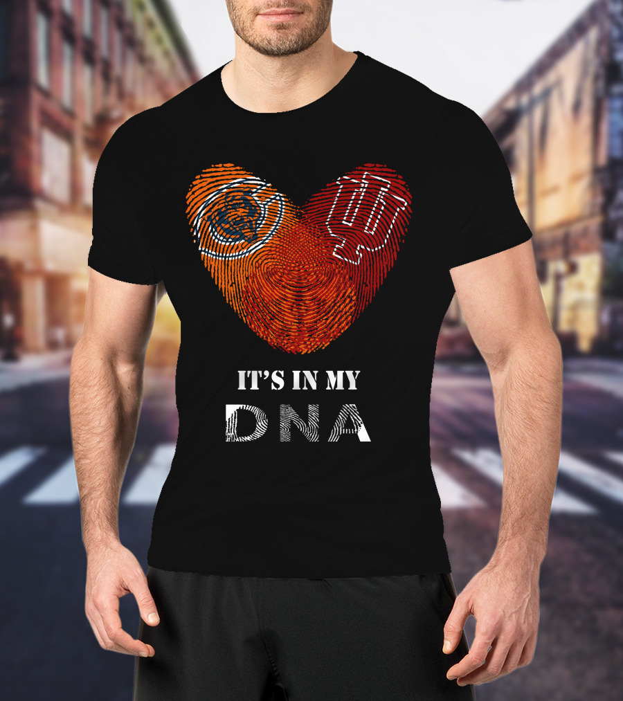It's In My DNA Bears Hoosiers Heart Fingerprint T-Shirt