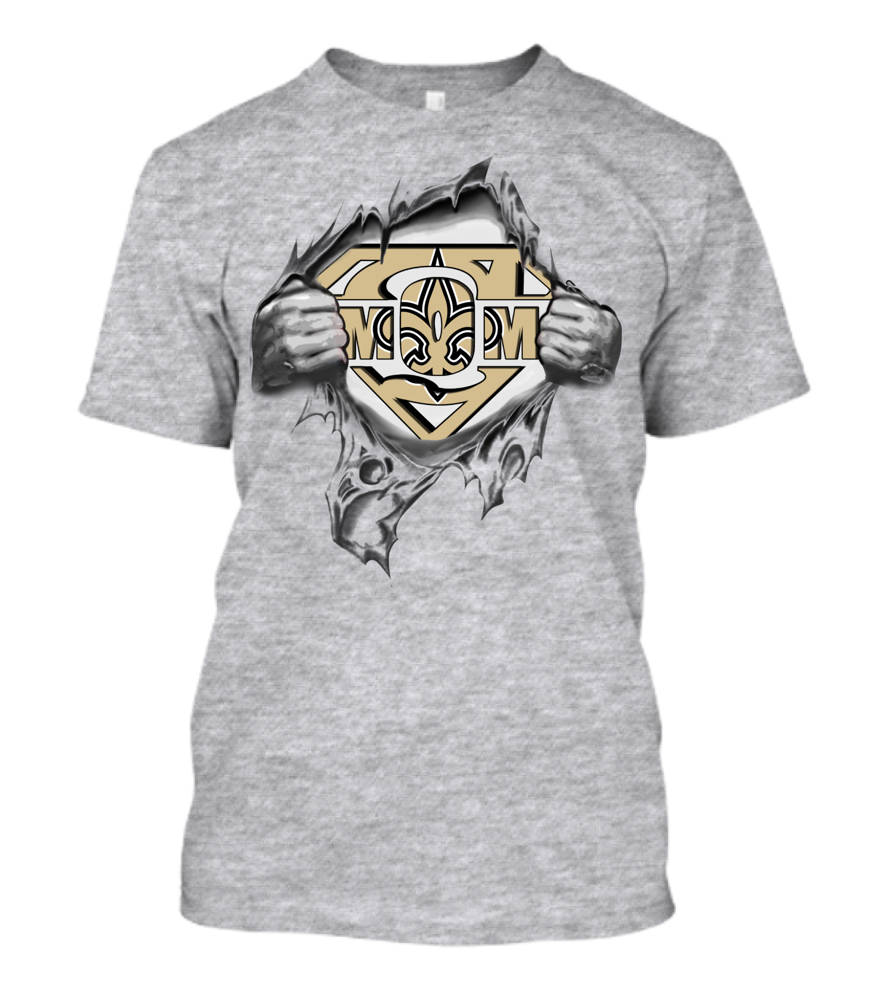 Saints Fleur-De-Lis Super Mom Hero T-Shirt