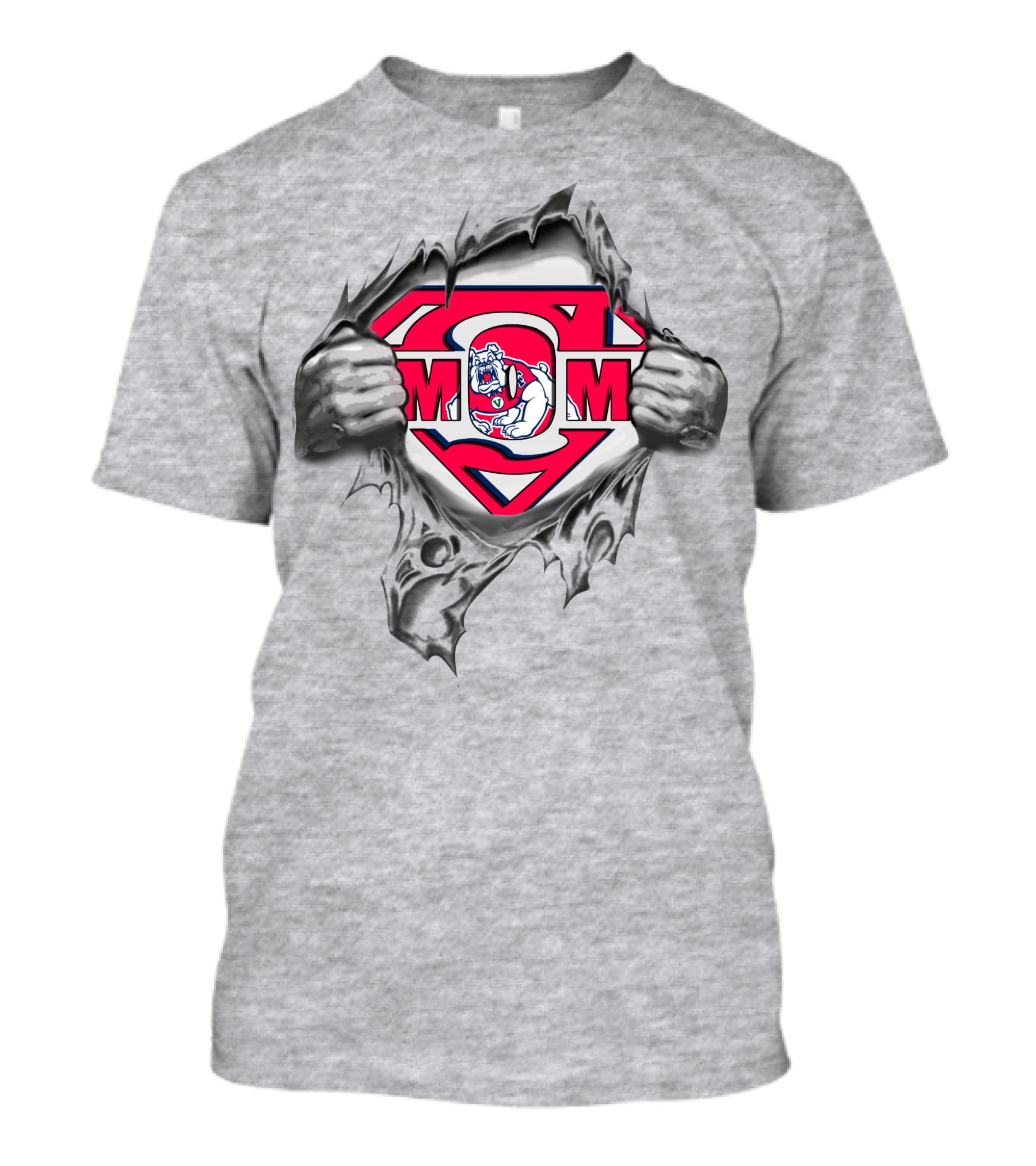 Fresno State Bulldogs Superman Logo Bulldogs Mascot Super Mom T-Shirt