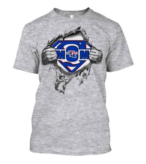 Louisiana Tech Mom Supermom Logo Superman T-Shirt