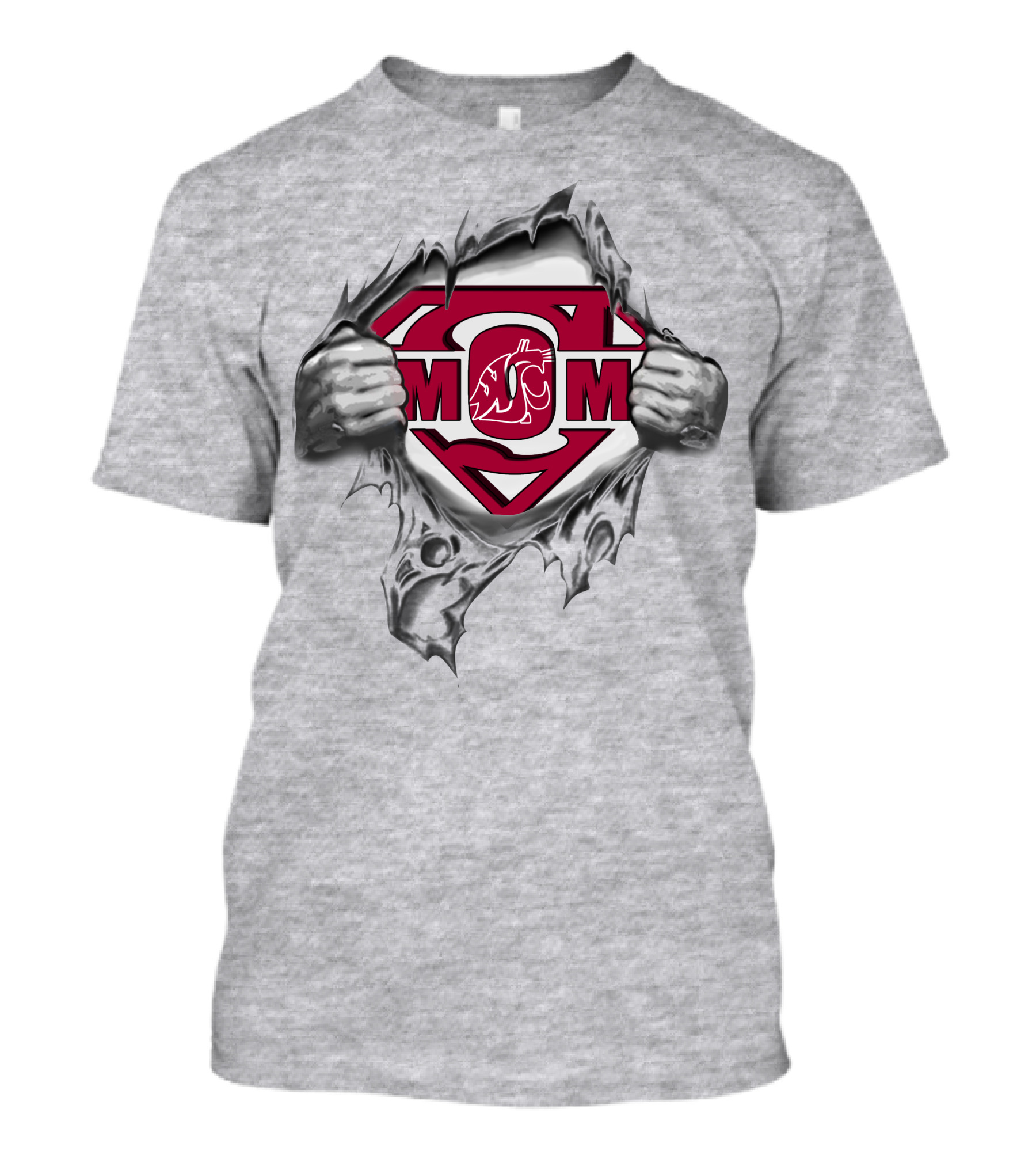 Washington State Cougars Superman Mom Logo T-Shirt
