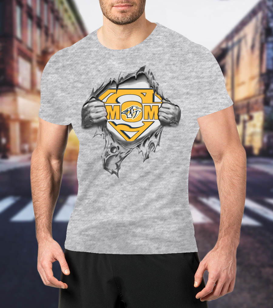 Predators Super Mom Logo Peel T-Shirt
