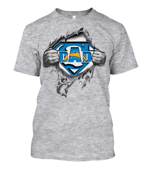 Chargers Super Dad Breaking Through With Lightning T-Shirt