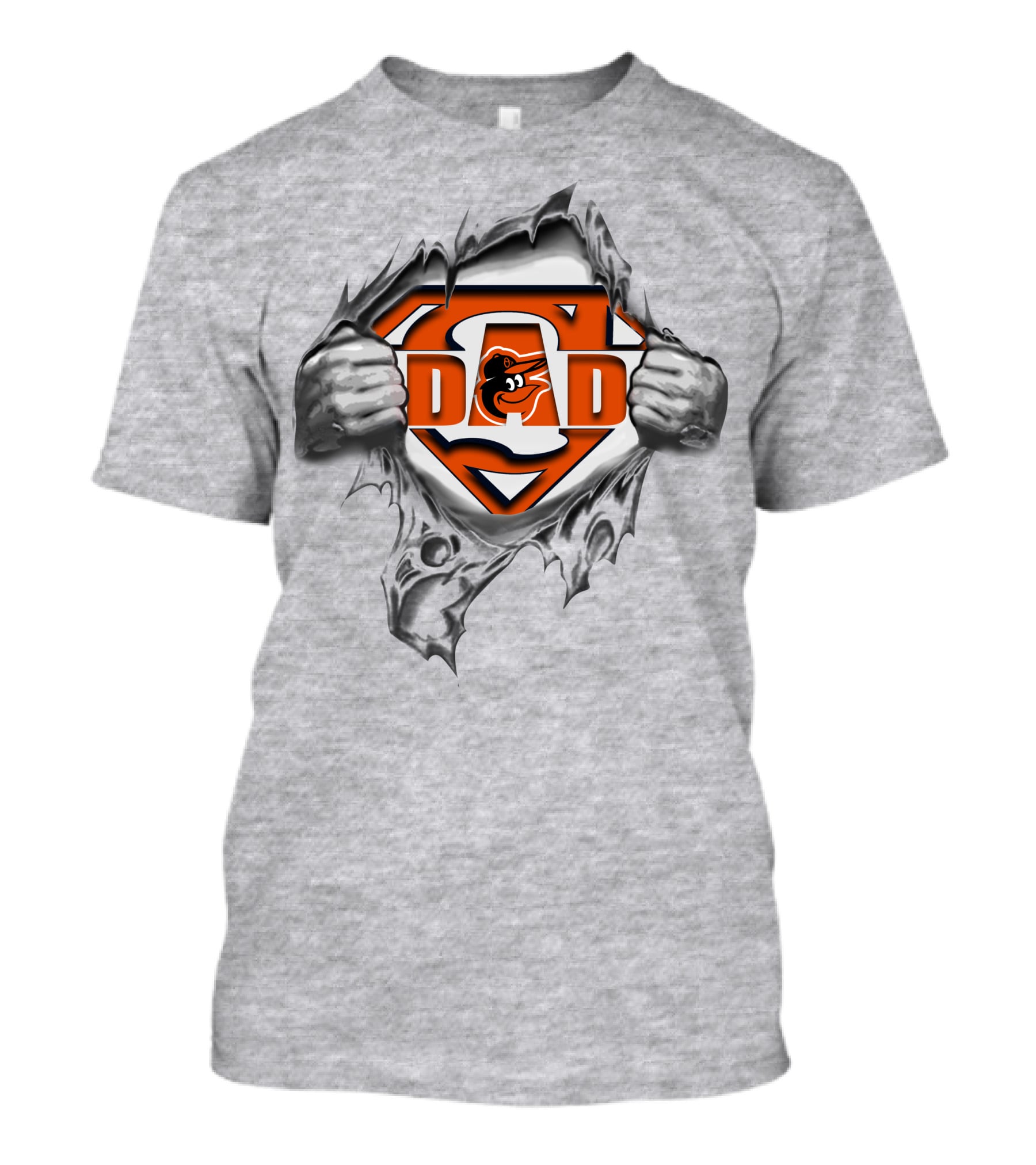 Baltimore Orioles Dad Hero Superman Rip T-Shirt