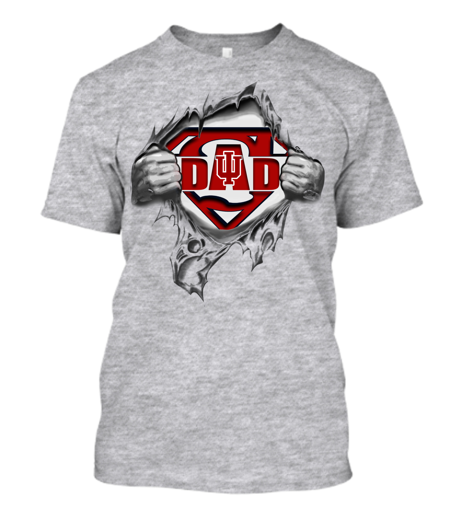 Indiana Hoosiers Dad Super Logo Strength Reveal T-Shirt