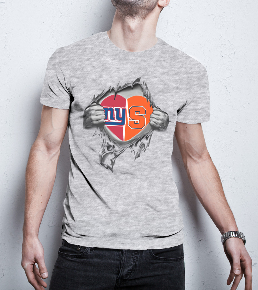New York Giants Syracuse Orange Heart T-Shirt