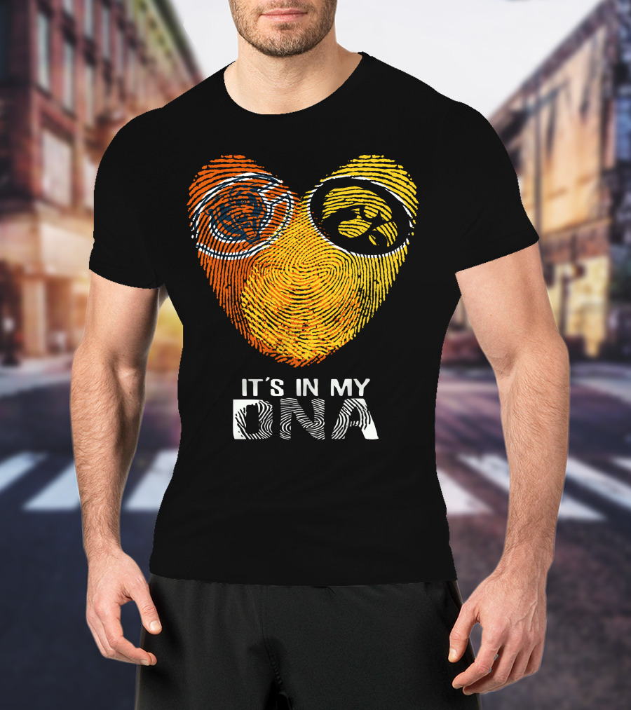 Iowa Bears Hawkeye It's In My DNA Fingerprint Heart T-Shirt