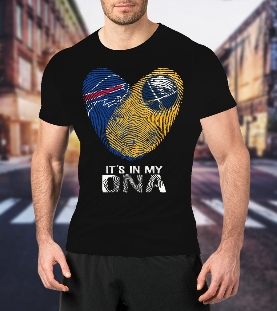 Bills Sabres Heart Fingerprint It's In My Dna T-Shirt