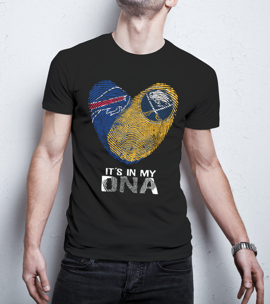 Bills Sabres Heart Fingerprint It's In My Dna T-Shirt