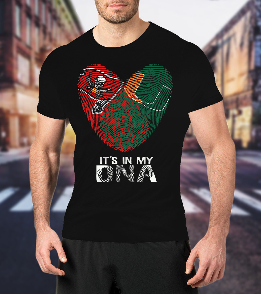 Buccaneers Hurricanes It's In My DNA Fingerprint Skull T-Shirt