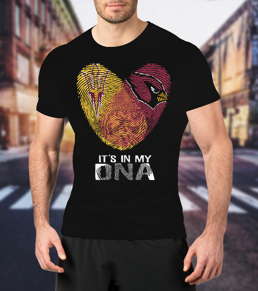 It's In My DNA Cardinals Arizona State Fingerprint T-Shirt