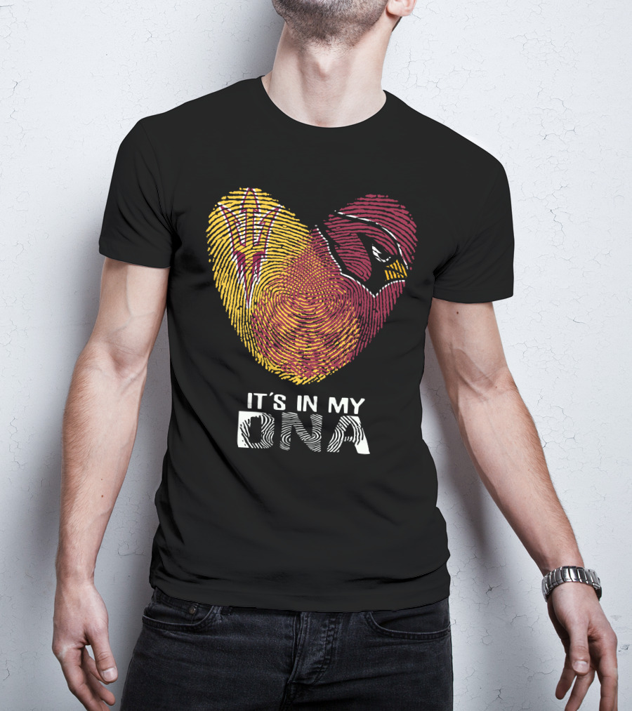 It's In My DNA Cardinals Arizona State Fingerprint T-Shirt
