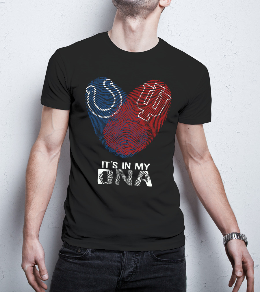 Colts Hoosiers It's In My DNA Fingerprint Heart T-Shirt