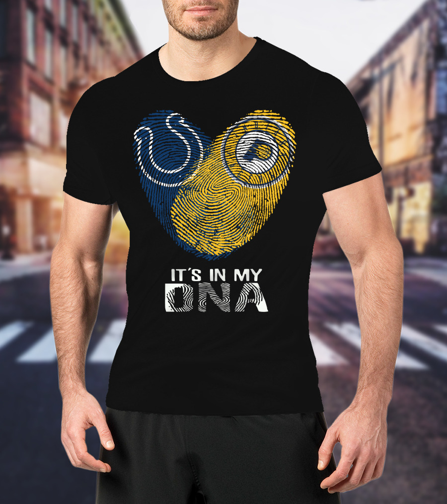 Colts Pacers It's In My DNA Fingerprint Heart T-Shirt