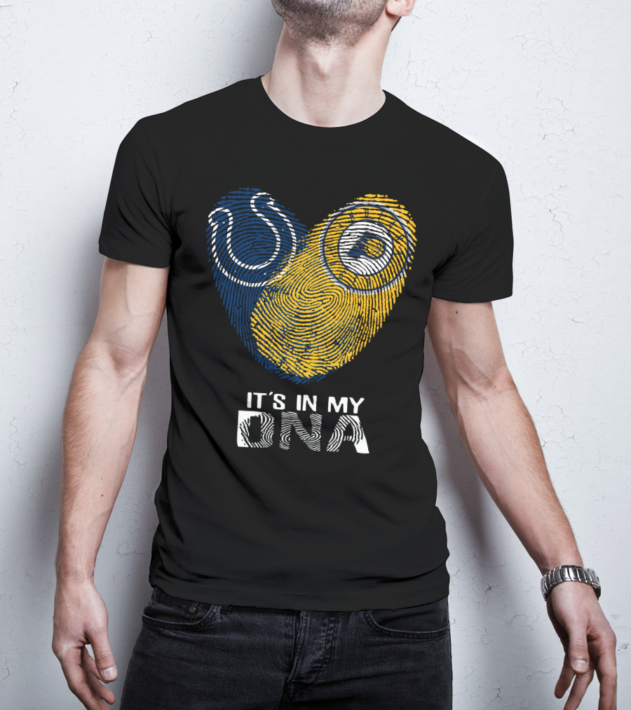 Colts Pacers It's In My DNA Fingerprint Heart T-Shirt